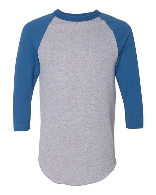 Augusta Sportswear 4420 Unisex Three-Quarter Raglan Sleeve Baseball Jersey T-Shirt - Athletic Heather/ Royal - front