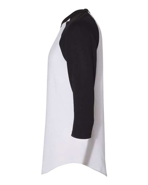 Augusta Sportswear 4420 Unisex Three-Quarter Raglan Sleeve Baseball Jersey T-Shirt - White/ Black - side