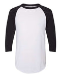 Augusta Sportswear 4420 Unisex Three-Quarter Raglan Sleeve Baseball Jersey T-Shirt - White/ Black - front