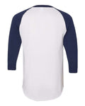Augusta Sportswear 4420 Unisex Three-Quarter Raglan Sleeve Baseball Jersey T-Shirt - White/ Navy - back