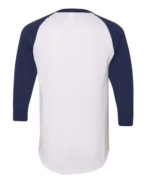 Augusta Sportswear 4420 Unisex Three-Quarter Raglan Sleeve Baseball Jersey T-Shirt - White/ Navy - back