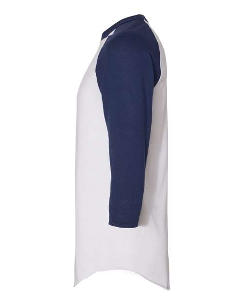 Augusta Sportswear 4420 Unisex Three-Quarter Raglan Sleeve Baseball Jersey T-Shirt - White/ Navy - side