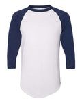 Augusta Sportswear 4420 Unisex Three-Quarter Raglan Sleeve Baseball Jersey T-Shirt - White/ Navy - front