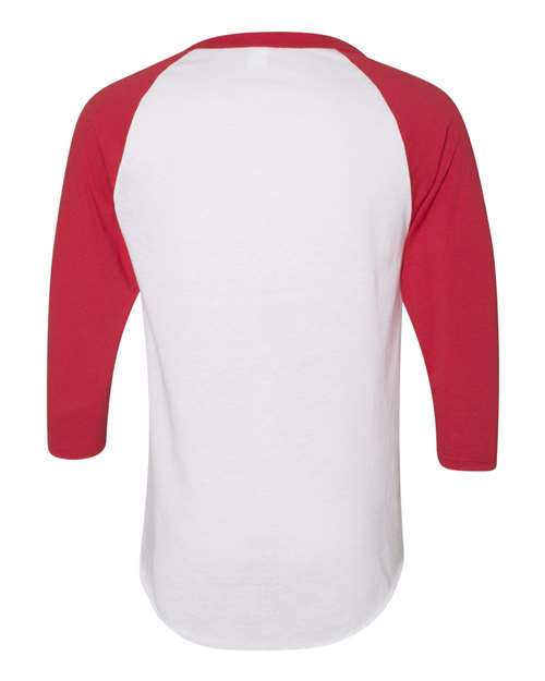 Augusta Sportswear 4420 Unisex Three-Quarter Raglan Sleeve Baseball Jersey T-Shirt - White/ Red - back