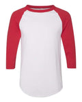 Augusta Sportswear 4420 Unisex Three-Quarter Raglan Sleeve Baseball Jersey T-Shirt - White/ Red - front