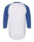 Augusta Sportswear 4420 Unisex Three-Quarter Raglan Sleeve Baseball Jersey T-Shirt - White/ Royal - back