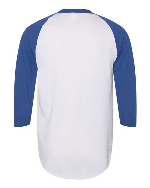Augusta Sportswear 4420 Unisex Three-Quarter Raglan Sleeve Baseball Jersey T-Shirt - White/ Royal - back
