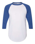 Augusta Sportswear 4420 Unisex Three-Quarter Raglan Sleeve Baseball Jersey T-Shirt - White/ Royal - front