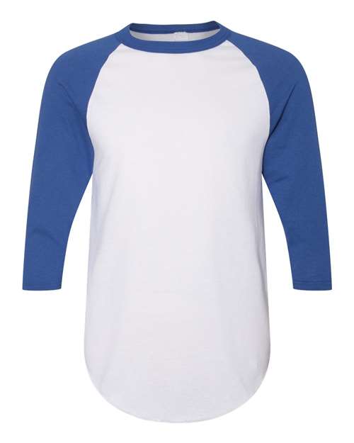Augusta Sportswear 4420 Unisex Three-Quarter Raglan Sleeve Baseball Jersey T-Shirt - White/ Royal - front