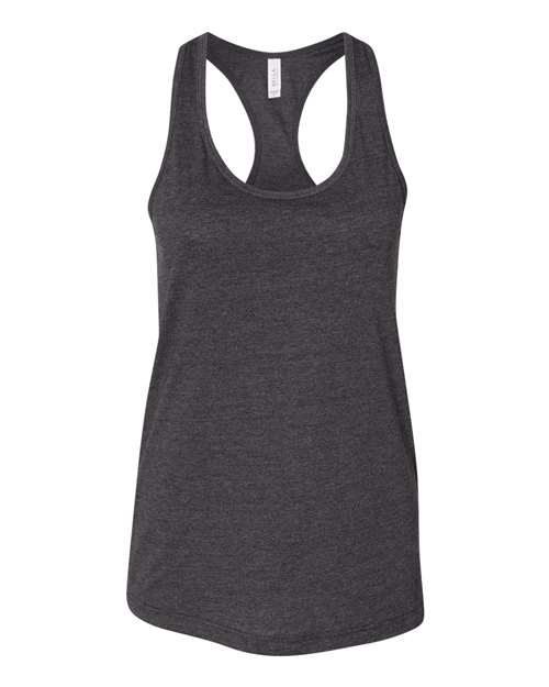 BELLA + CANVAS 6008 Women's Jersey Racerback Tank - Dark Grey Heather - front