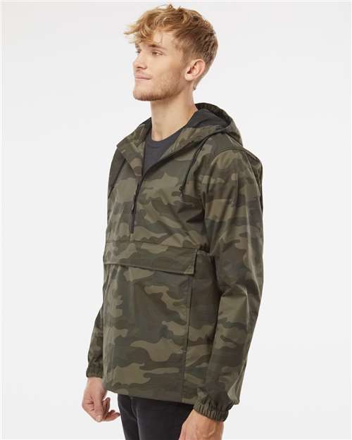 Independent Trading Co. EXP94NAW Men's Nylon Anorak - Forest Camo - model side