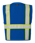 Kishigo B100-111 Unisex EV Series Enhanced Visibility Multi-Pocket Mesh Vest - Royal Blue/ Lime - B102 - back