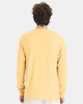 Hanes GDH200 Unisex Garment-Dyed Long Sleeve T-Shirt - Summer Squash Yellow - model back