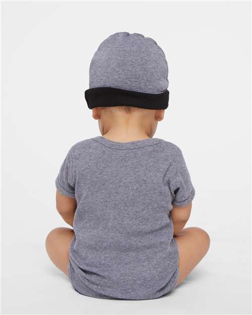 Rabbit Skins 4400 Infant Baby Rib Bodysuit - Granite Heather - model back