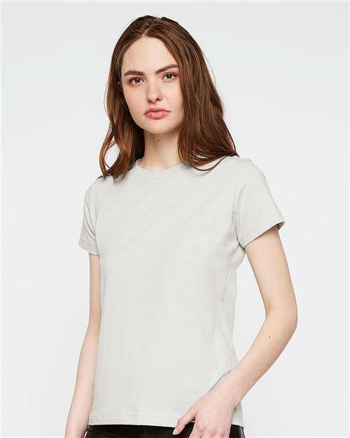LAT 3516 Women's Fine Jersey Tee - Silver - model front