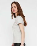 LAT 3516 Women's Fine Jersey Tee - Silver - model side