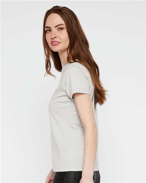 LAT 3516 Women's Fine Jersey Tee - Silver - model side