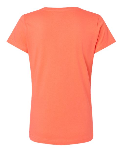 LAT 3507 Women's Fine Jersey V-Neck Tee - Papaya - back