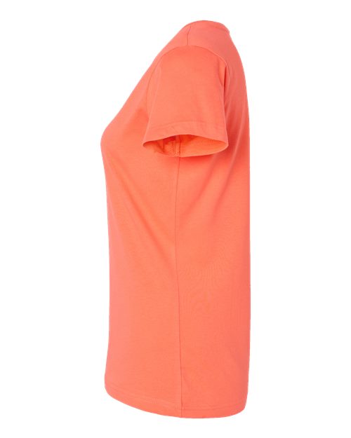 LAT 3507 Women's Fine Jersey V-Neck Tee - Papaya - side