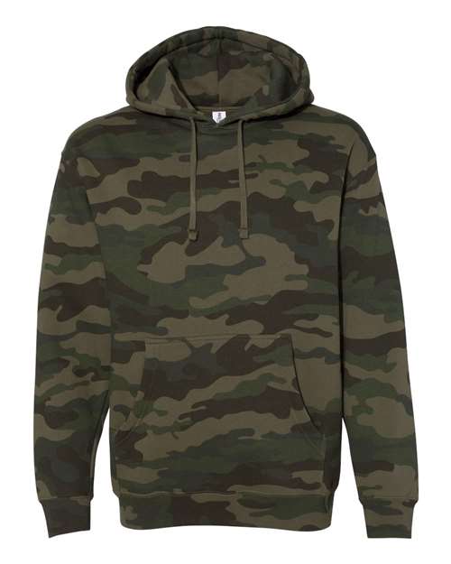 Independent Trading Co. IND4000 Heavyweight Hooded Sweatshirt - Forest Camo - flat front