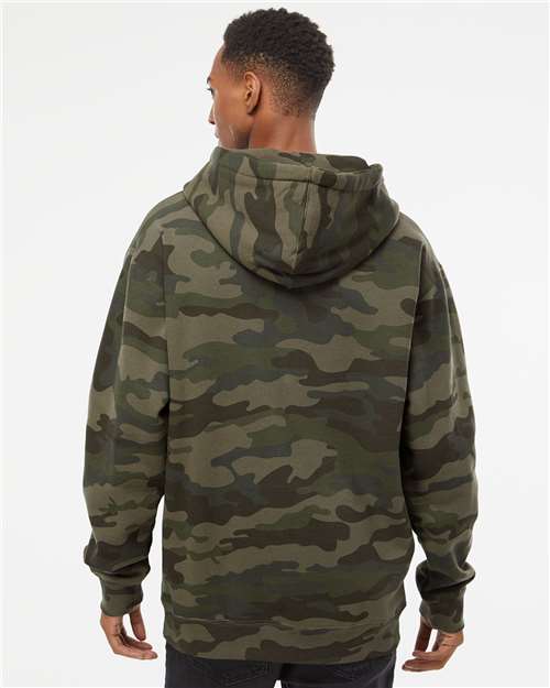 Independent Trading Co. IND4000 Heavyweight Hooded Sweatshirt - Forest Camo - model back