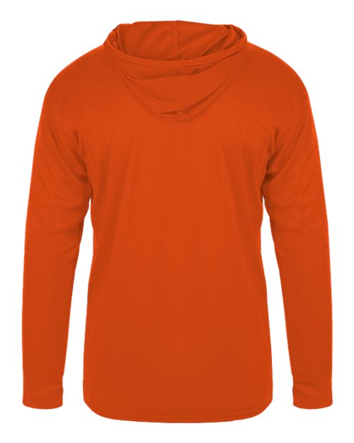 Badger 4105 Unisex B-Core Hooded Long Sleeve T-Shirt - Burnt Orange - back