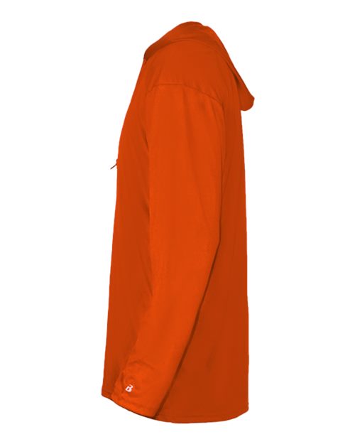 Badger 4105 Unisex B-Core Hooded Long Sleeve T-Shirt - Burnt Orange - side