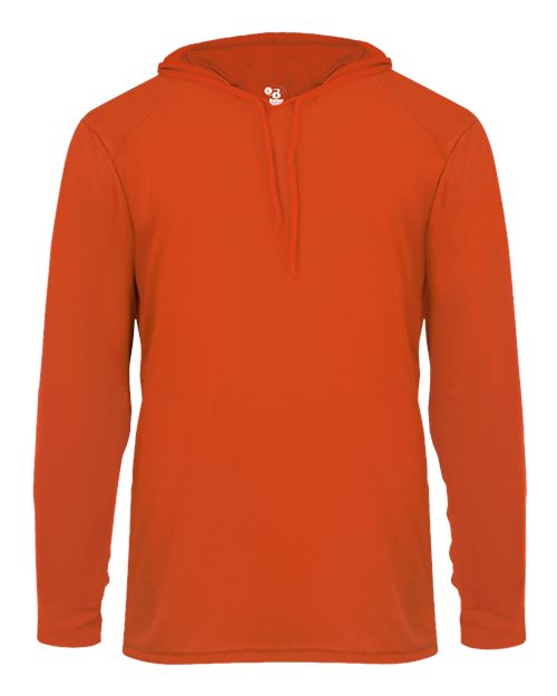 Badger 4105 Unisex B-Core Hooded Long Sleeve T-Shirt - Burnt Orange - front