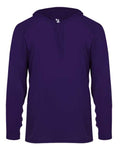 Badger 4105 Unisex B-Core Hooded Long Sleeve T-Shirt - Purple - front