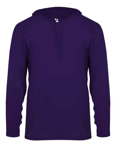 Badger 4105 Unisex B-Core Hooded Long Sleeve T-Shirt - Purple - front