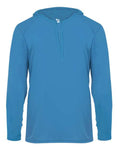Badger 4105 Unisex B-Core Hooded Long Sleeve T-Shirt - Electric Blue - front