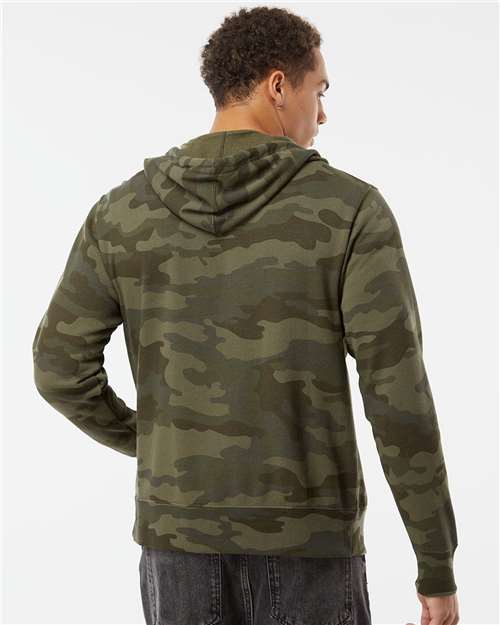 Independent Trading Co. AFX90UNZ Unisex Lightweight Full-Zip Hooded Sweatshirt - Forest Camo - model back