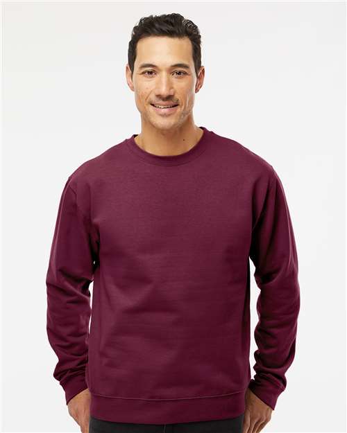 Independent Trading Co. SS3000 Midweight Crewneck Sweatshirt - Maroon - model front