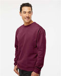 Independent Trading Co. SS3000 Midweight Crewneck Sweatshirt - Maroon - model side