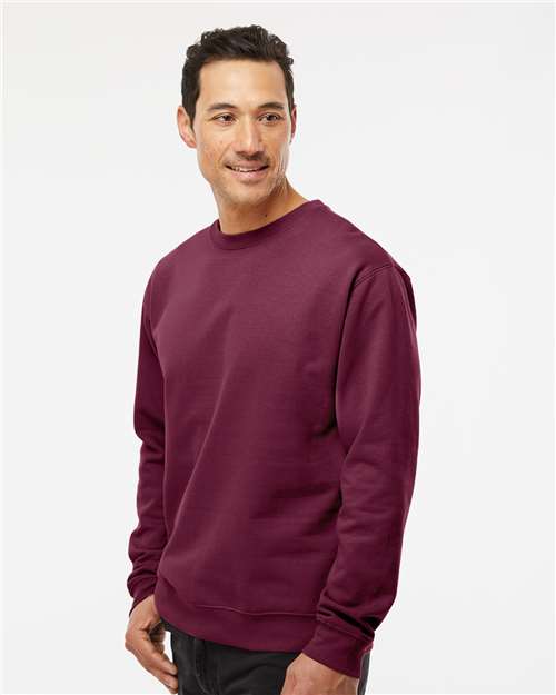 Independent Trading Co. SS3000 Midweight Crewneck Sweatshirt - Maroon - model side