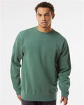 Independent Trading Co. PRM3500 Unisex Midweight Pigment-Dyed Crewneck Sweatshirt - Pigment Alpine Green - model front