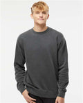 Independent Trading Co. PRM3500 Unisex Midweight Pigment-Dyed Crewneck Sweatshirt - Pigment Black - model front