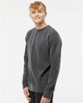 Independent Trading Co. PRM3500 Unisex Midweight Pigment-Dyed Crewneck Sweatshirt - Pigment Black - model side