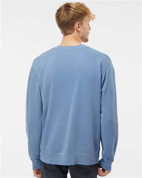 Independent Trading Co. PRM3500 Unisex Midweight Pigment-Dyed Crewneck Sweatshirt - Pigment Light Blue - model back