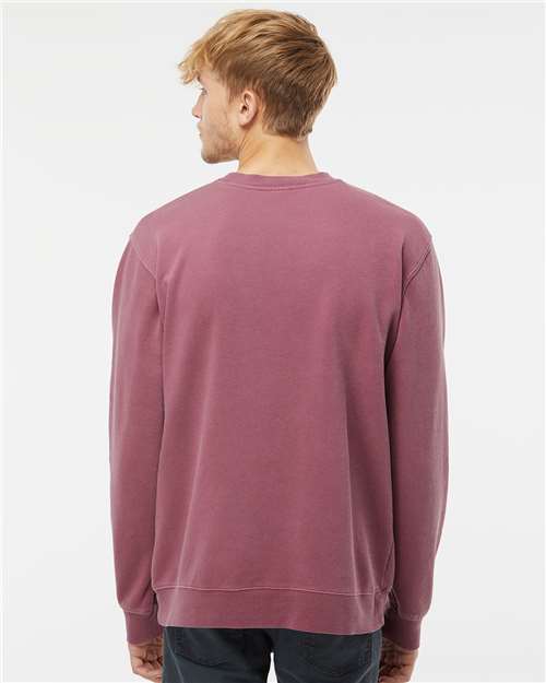 Independent Trading Co. PRM3500 Unisex Midweight Pigment-Dyed Crewneck Sweatshirt - Pigment Maroon - model back