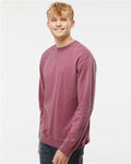 Independent Trading Co. PRM3500 Unisex Midweight Pigment-Dyed Crewneck Sweatshirt - Pigment Maroon - model side