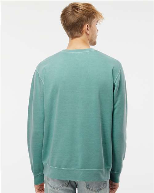 Independent Trading Co. PRM3500 Unisex Midweight Pigment-Dyed Crewneck Sweatshirt - Pigment Mint - model back