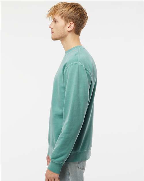 Independent Trading Co. PRM3500 Unisex Midweight Pigment-Dyed Crewneck Sweatshirt - Pigment Mint - model side