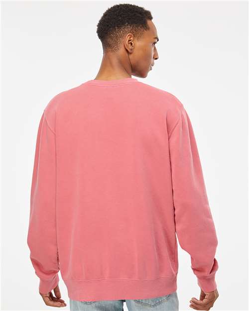 Independent Trading Co. PRM3500 Unisex Midweight Pigment-Dyed Crewneck Sweatshirt - Pigment Pink - model back