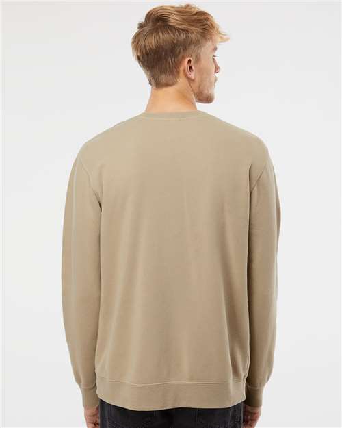 Independent Trading Co. PRM3500 Unisex Midweight Pigment-Dyed Crewneck Sweatshirt - Pigment Sandstone - model back
