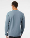 Independent Trading Co. PRM3500 Unisex Midweight Pigment-Dyed Crewneck Sweatshirt - Pigment Slate Blue - model back