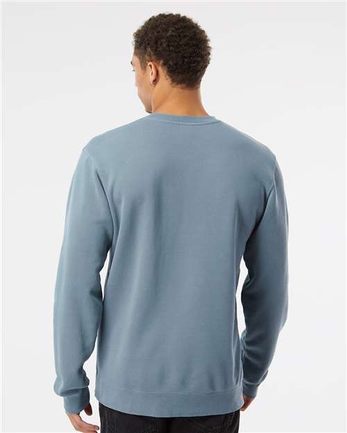 Independent Trading Co. PRM3500 Unisex Midweight Pigment-Dyed Crewneck Sweatshirt - Pigment Slate Blue - model back