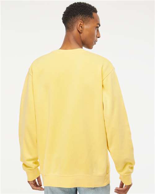 Independent Trading Co. PRM3500 Unisex Midweight Pigment-Dyed Crewneck Sweatshirt - Pigment Yellow - model back