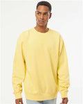 Independent Trading Co. PRM3500 Unisex Midweight Pigment-Dyed Crewneck Sweatshirt - Pigment Yellow - model front