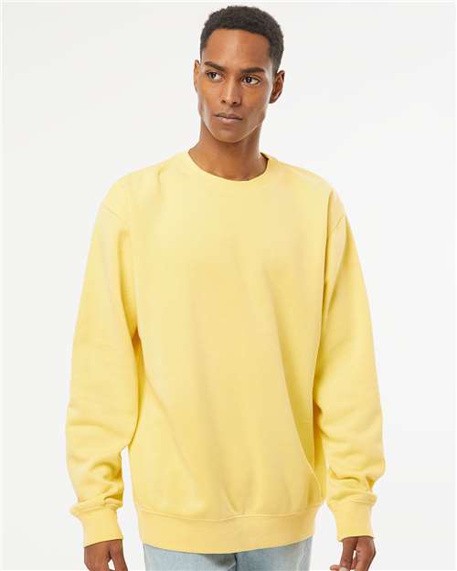 Independent Trading Co. PRM3500 Unisex Midweight Pigment-Dyed Crewneck Sweatshirt - Pigment Yellow - model front